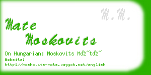 mate moskovits business card
